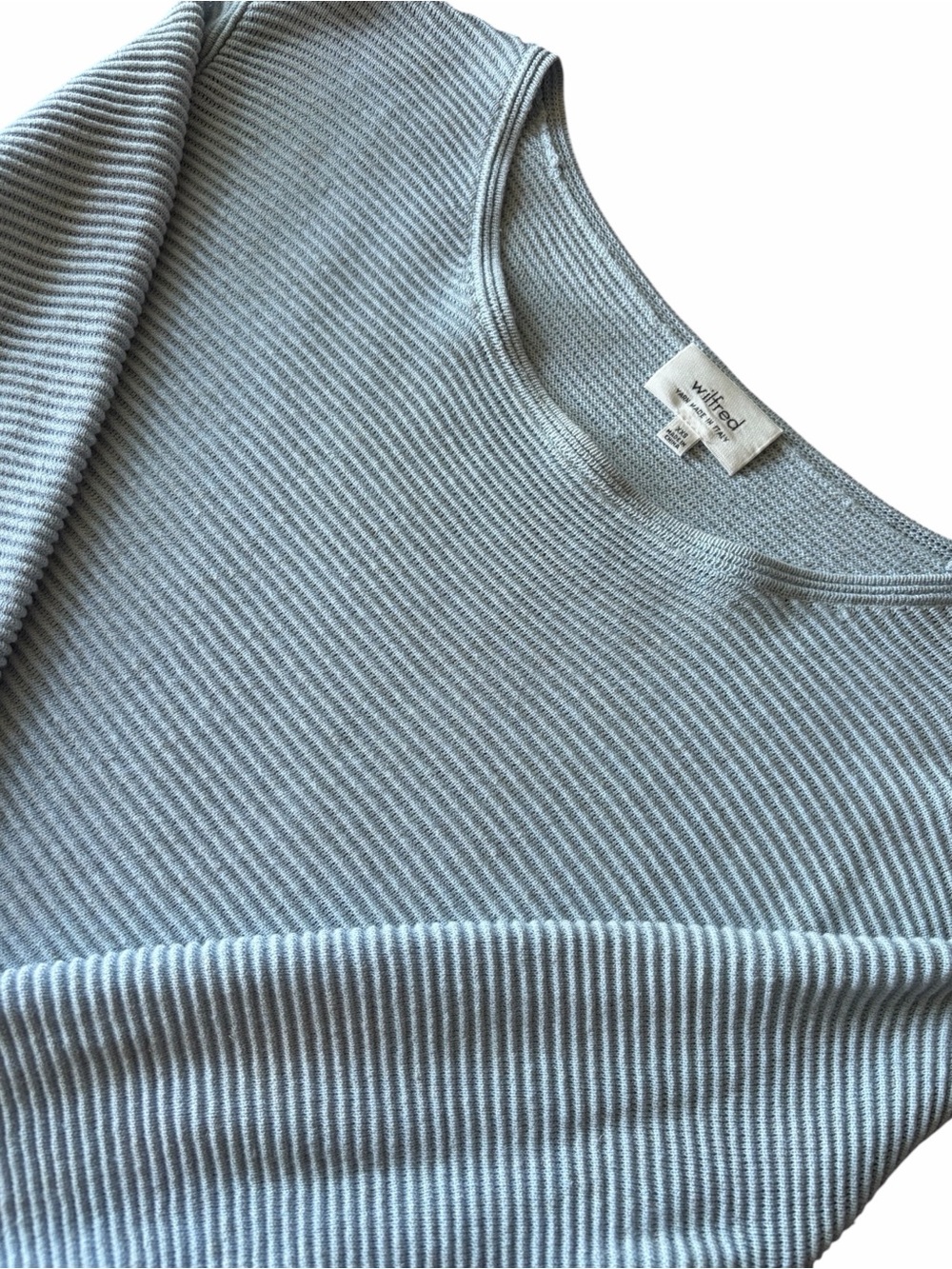 Aritzia Wilfred Blanchard Ribbed Sweater - Lune Grey XXS